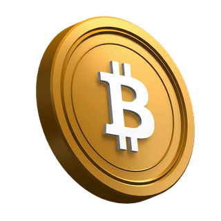 Hero bölümünde eğik açıyla konumlandırılmış Bitcoin BTC coin görseli